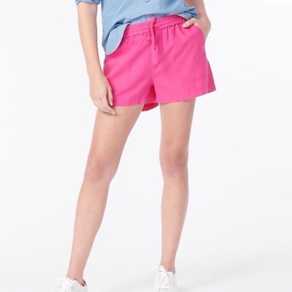 Jcrew Pink Linen Shorts